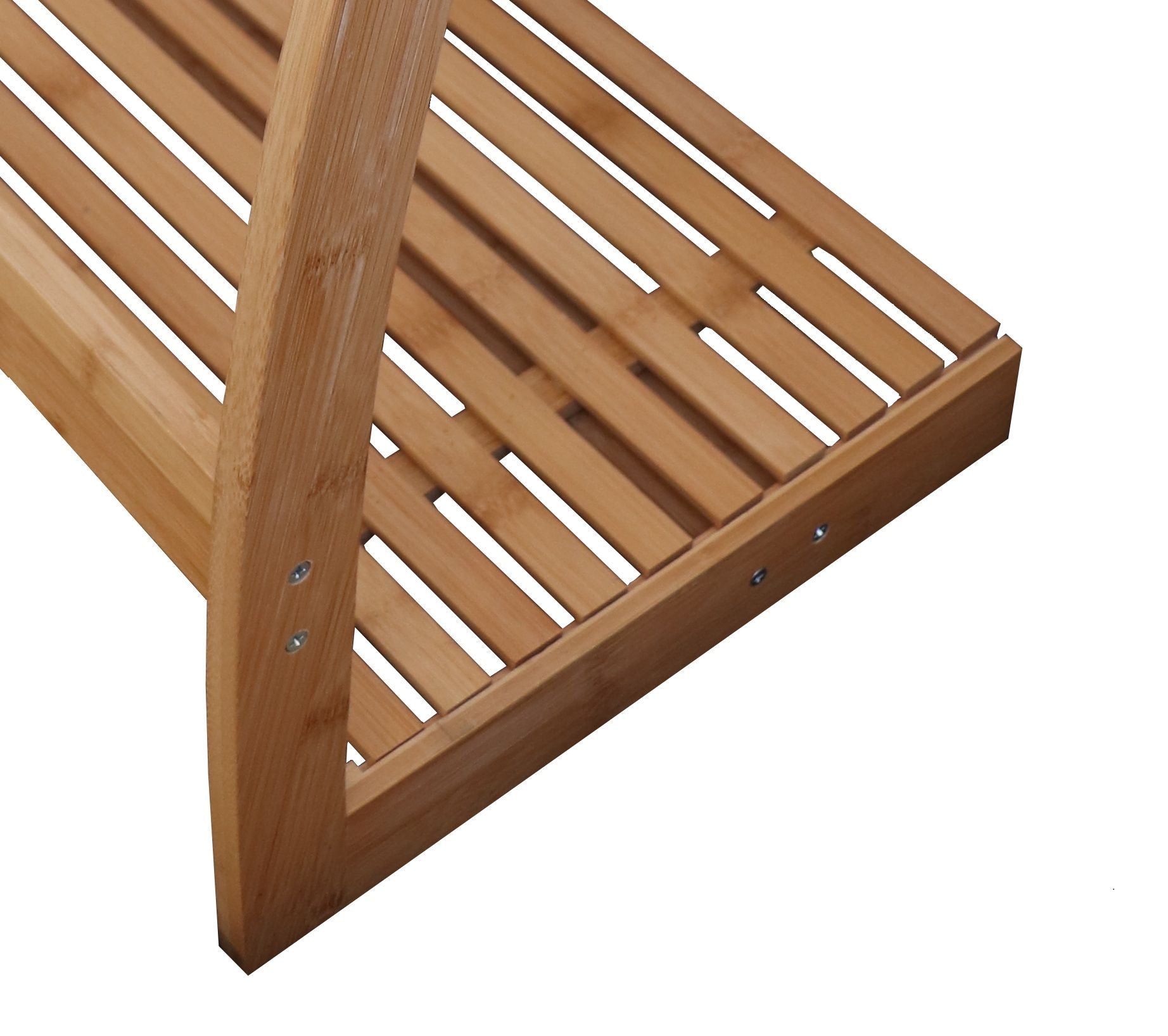Bamboo Towel Bar Metal Holder Rack 3-Tier Freestanding and Bottom shelf for Bathroom - SILBERSHELL