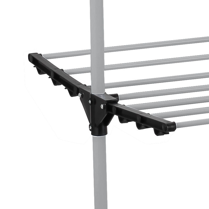 Folding 3 Tier Clothes Laundry Drying Rack with Stainless Steel Tubes for Indoor & Outdoor Home - SILBERSHELL