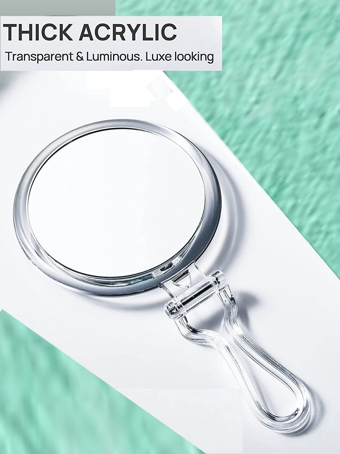Double-Sided 1X/10X Magnifying Foldable Makeup Mirror for Handheld, Table and Travel Usage - SILBERSHELL