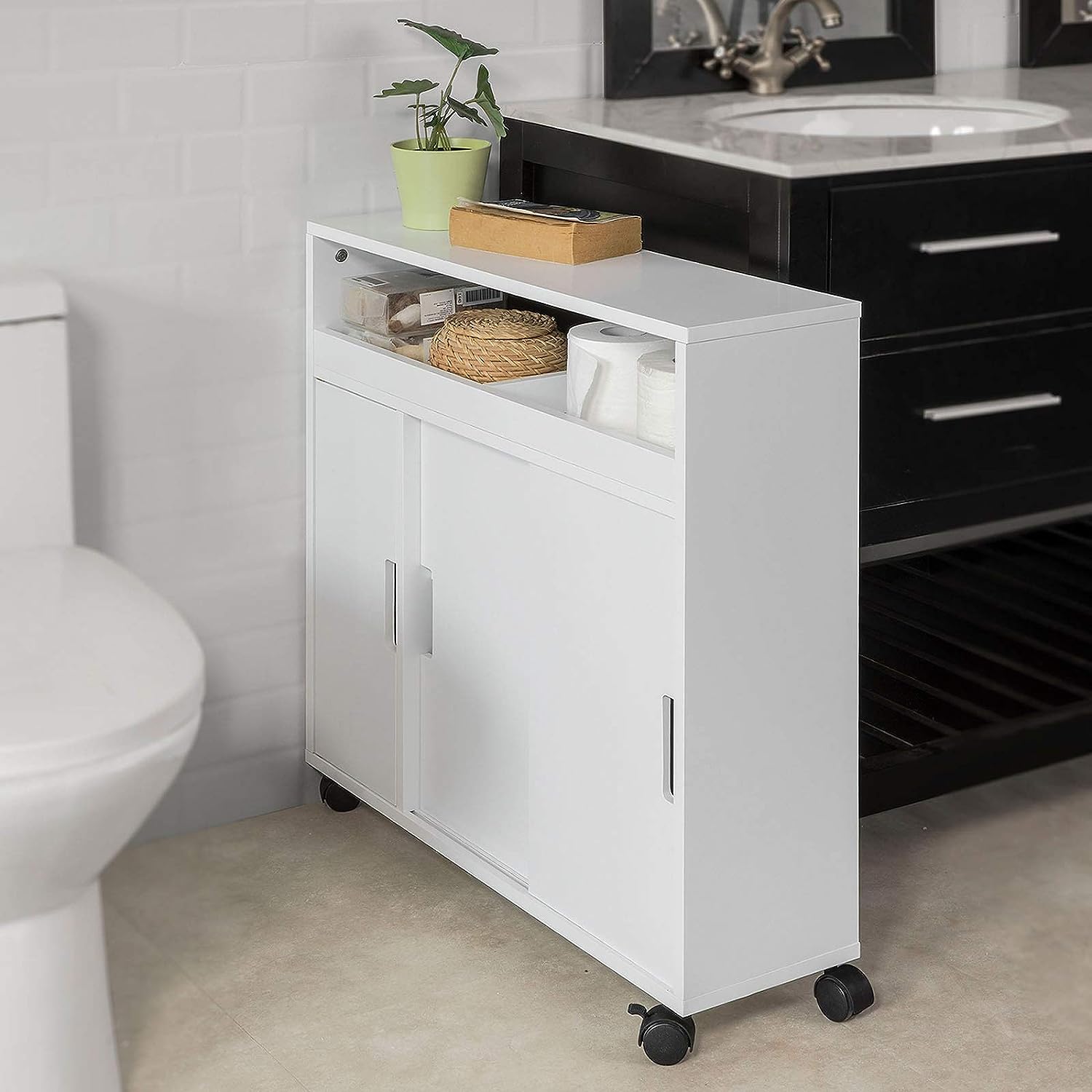 Bathroom Toilet Paper Holder Cabinet - SILBERSHELL