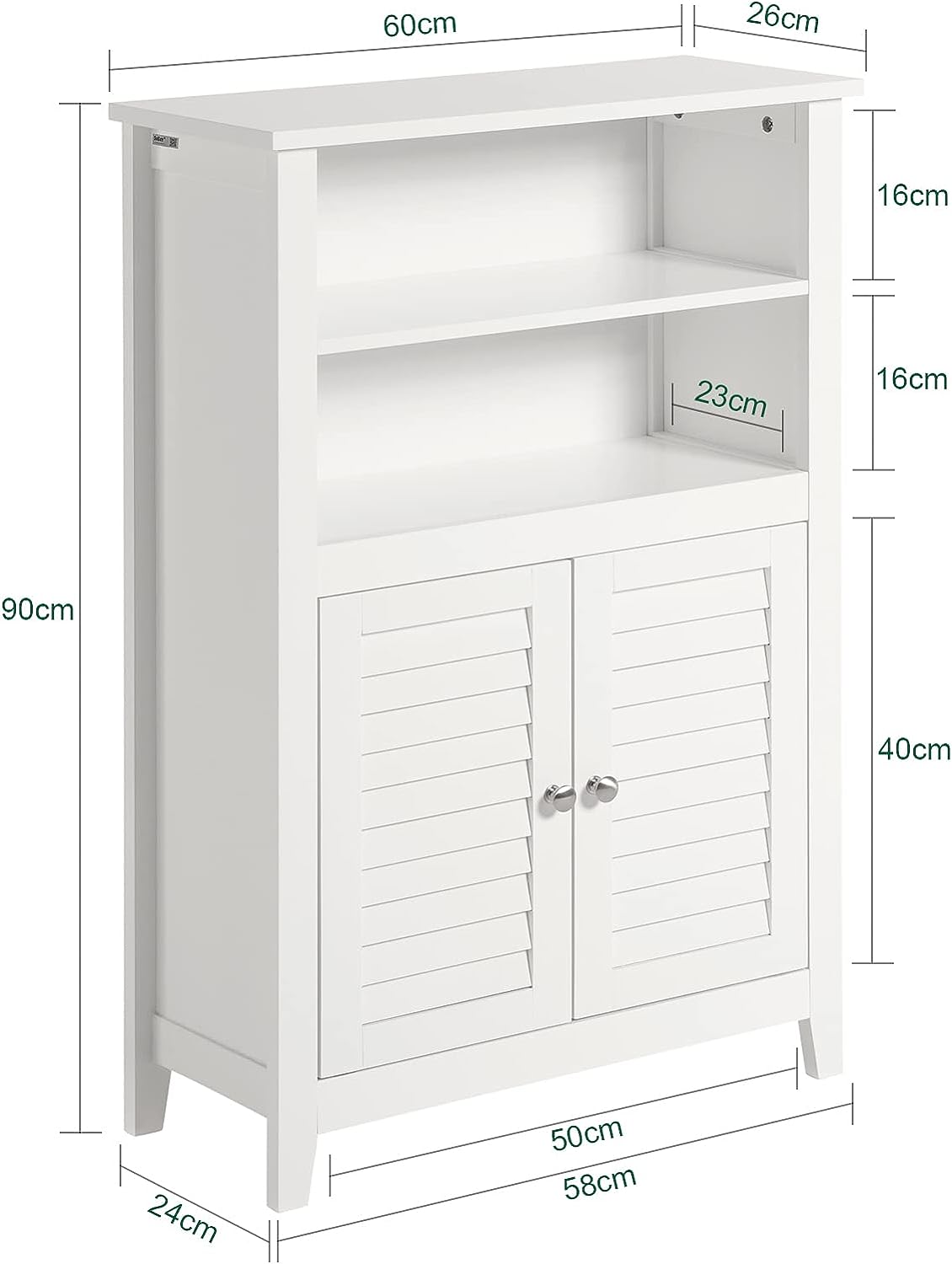 Bathroom Cabinet Shelf Storage Unit - SILBERSHELL