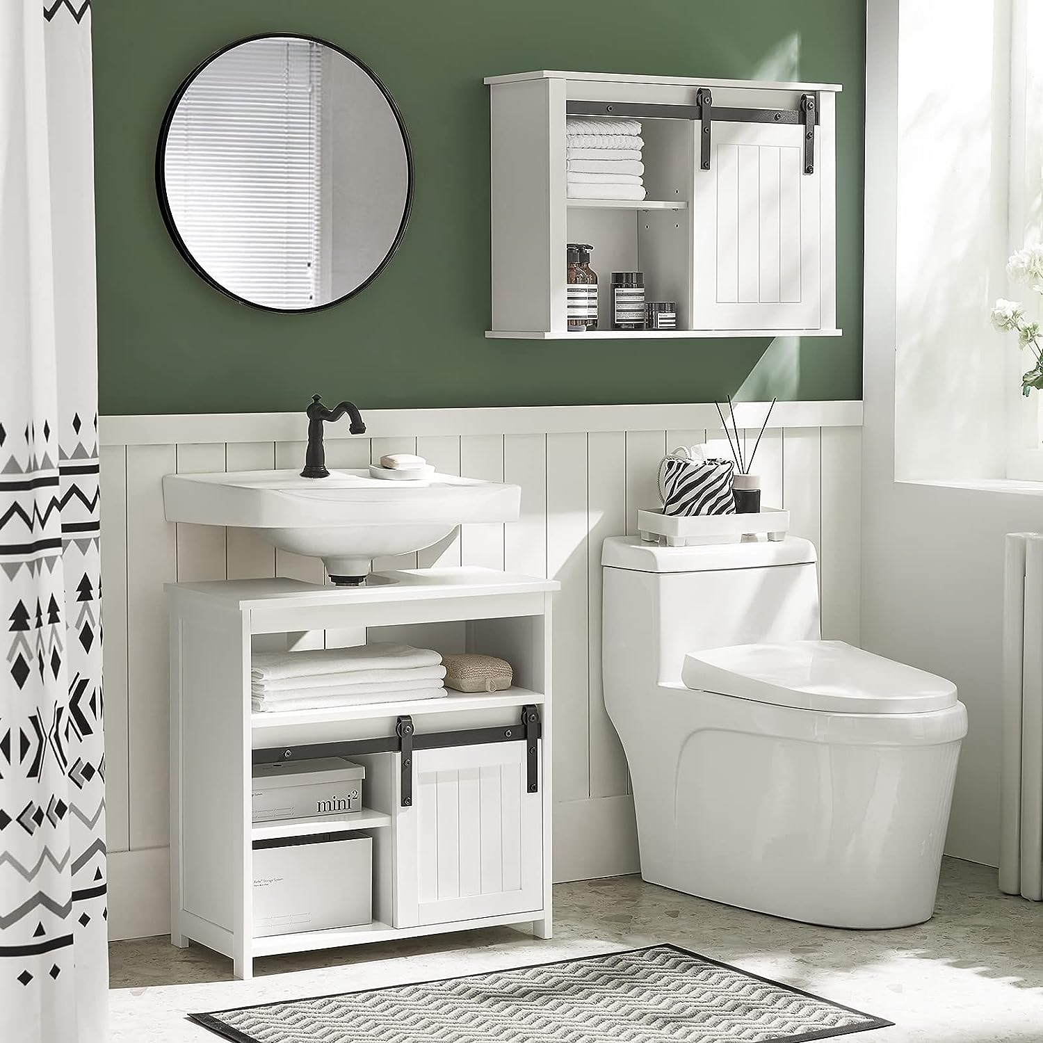 Bathroom Wall Cabinet Storage Cupboard - SILBERSHELL