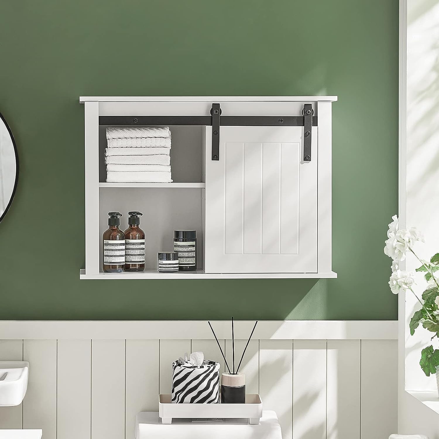 Bathroom Wall Cabinet Storage Cupboard - SILBERSHELL