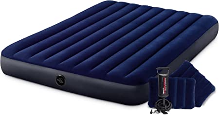INTEX QUEEN DURA-BEAM CLASSIC DOWNY AIRBED W/ HAND PUMP - SILBERSHELL