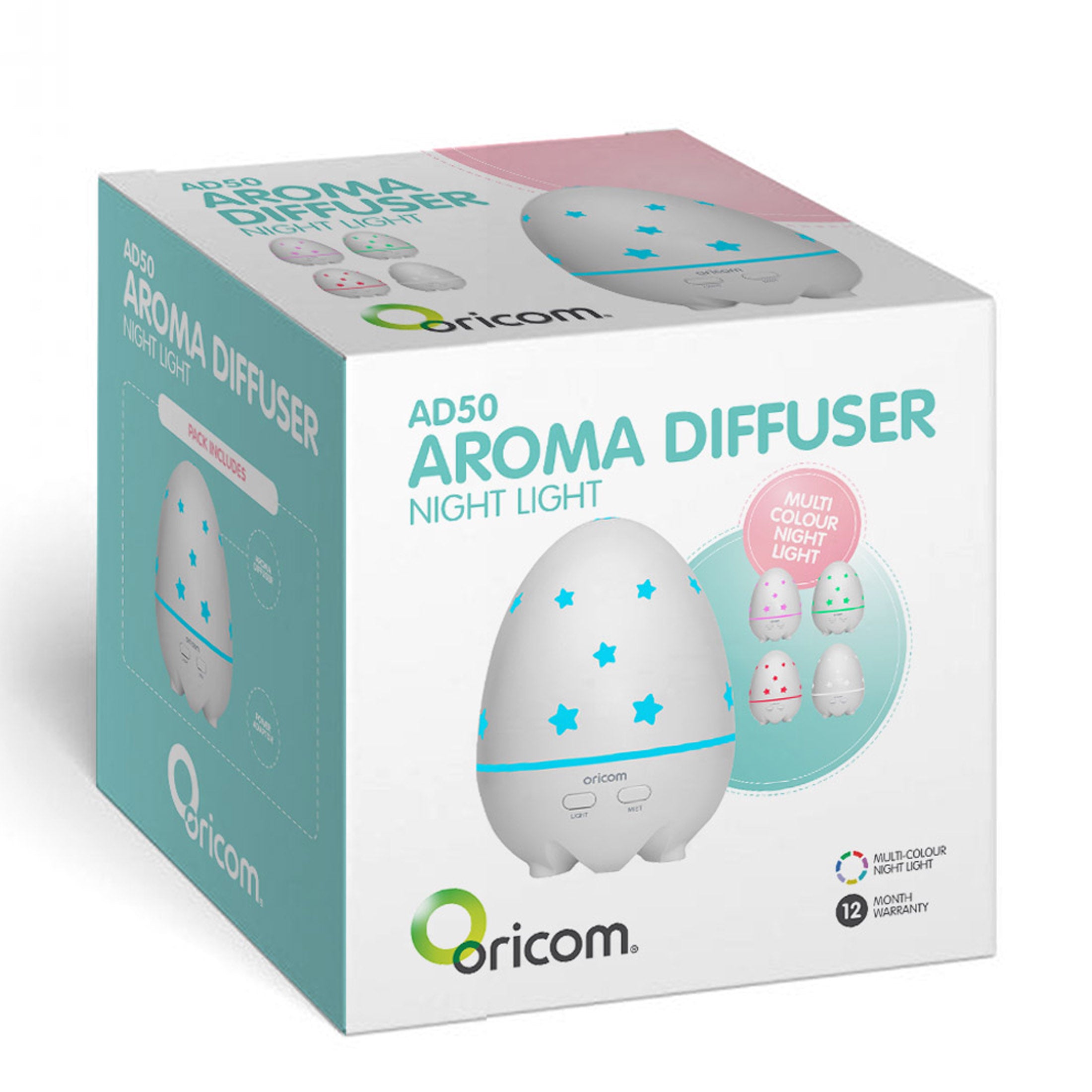 Oricom Aroma Diffuser Humidifier & Night Light Baby Kids Room AD50 - SILBERSHELL