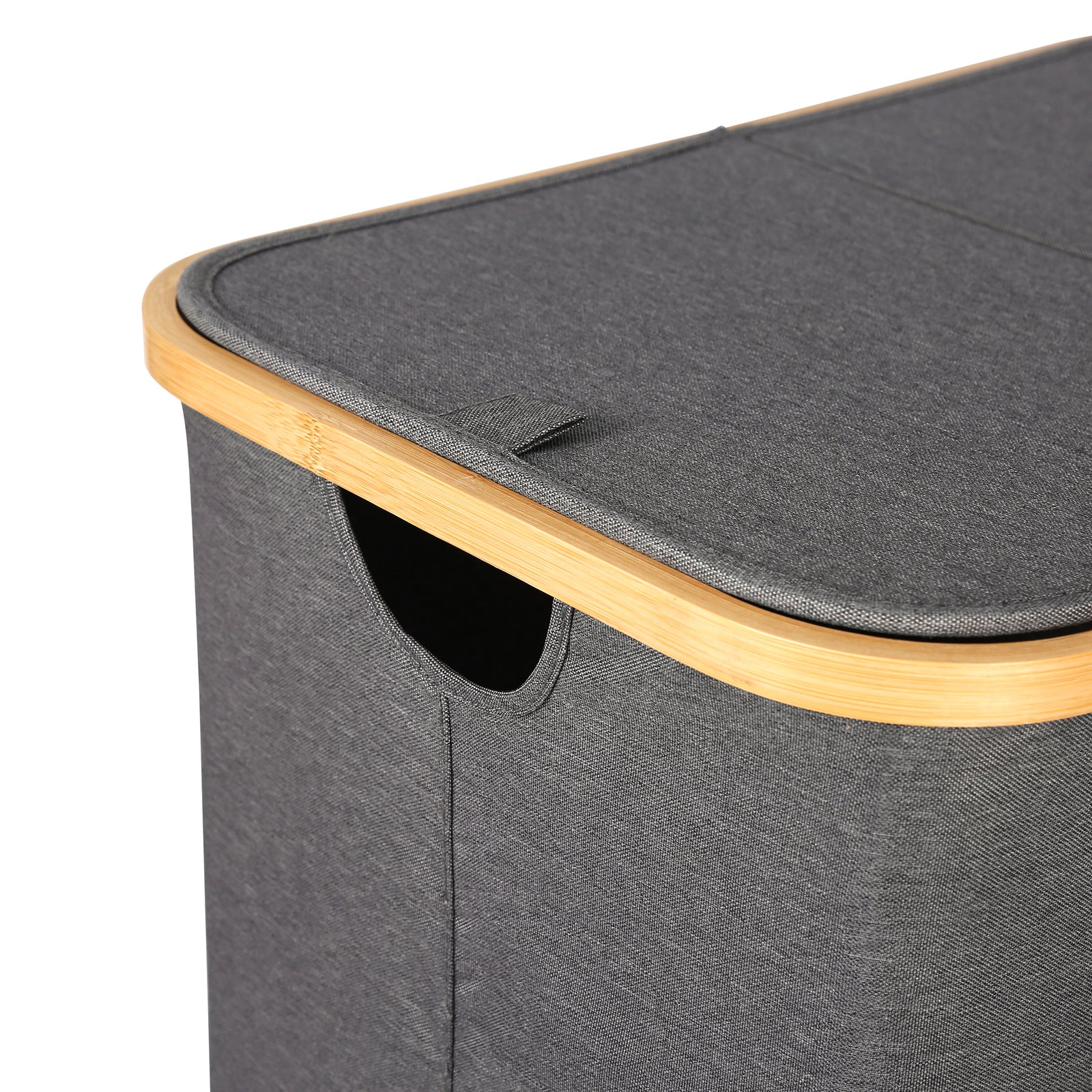 Ringle Bamboo Laundry Hamper Foldable Storage Basket - SILBERSHELL