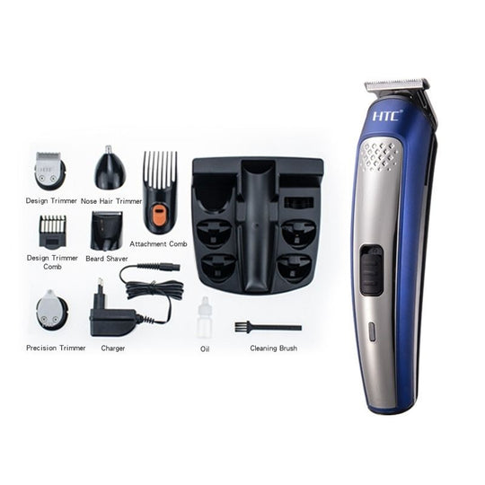 HTC Hair Clipper Beard Trimmer Electric Shaver Nose Haircut Grooming Kit Set - SILBERSHELL