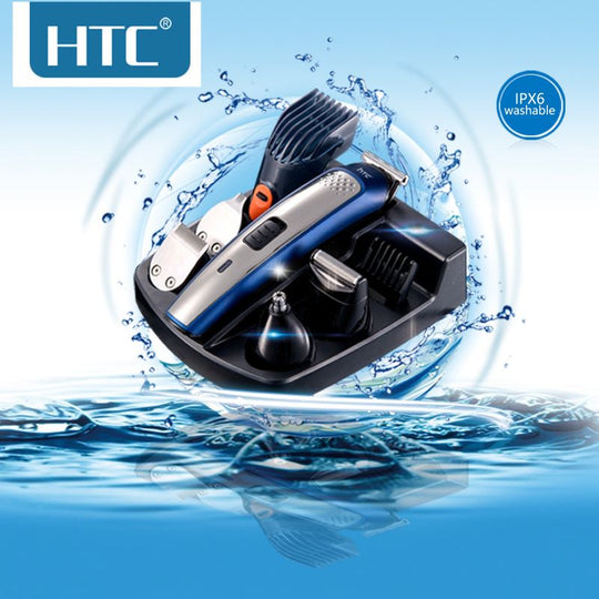 HTC Hair Clipper Beard Trimmer Electric Shaver Nose Haircut Grooming Kit Set - SILBERSHELL