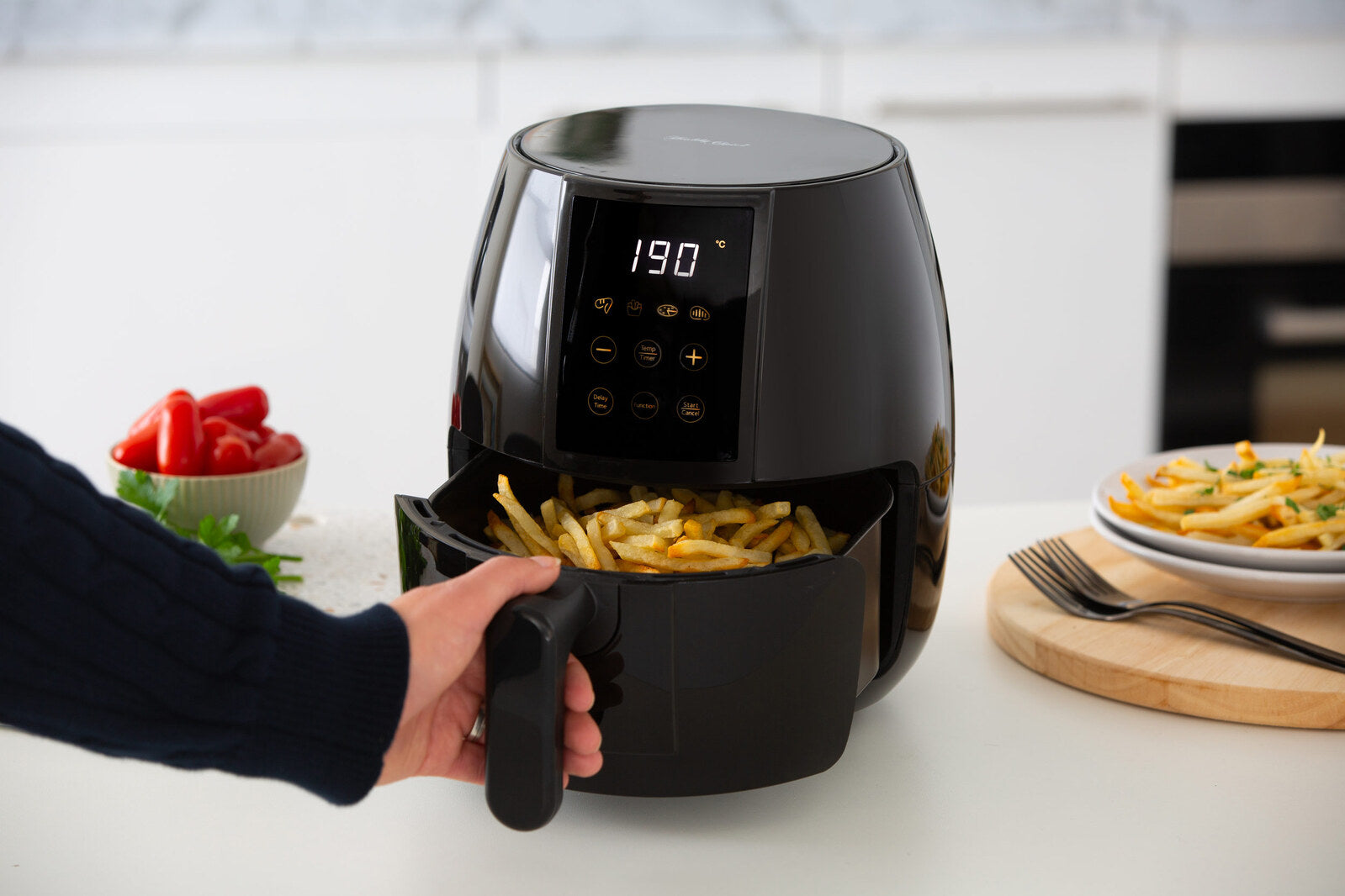 3L Digital Air Fryer w/ 200 C, Non-Stick & Removable Basket - SILBERSHELL