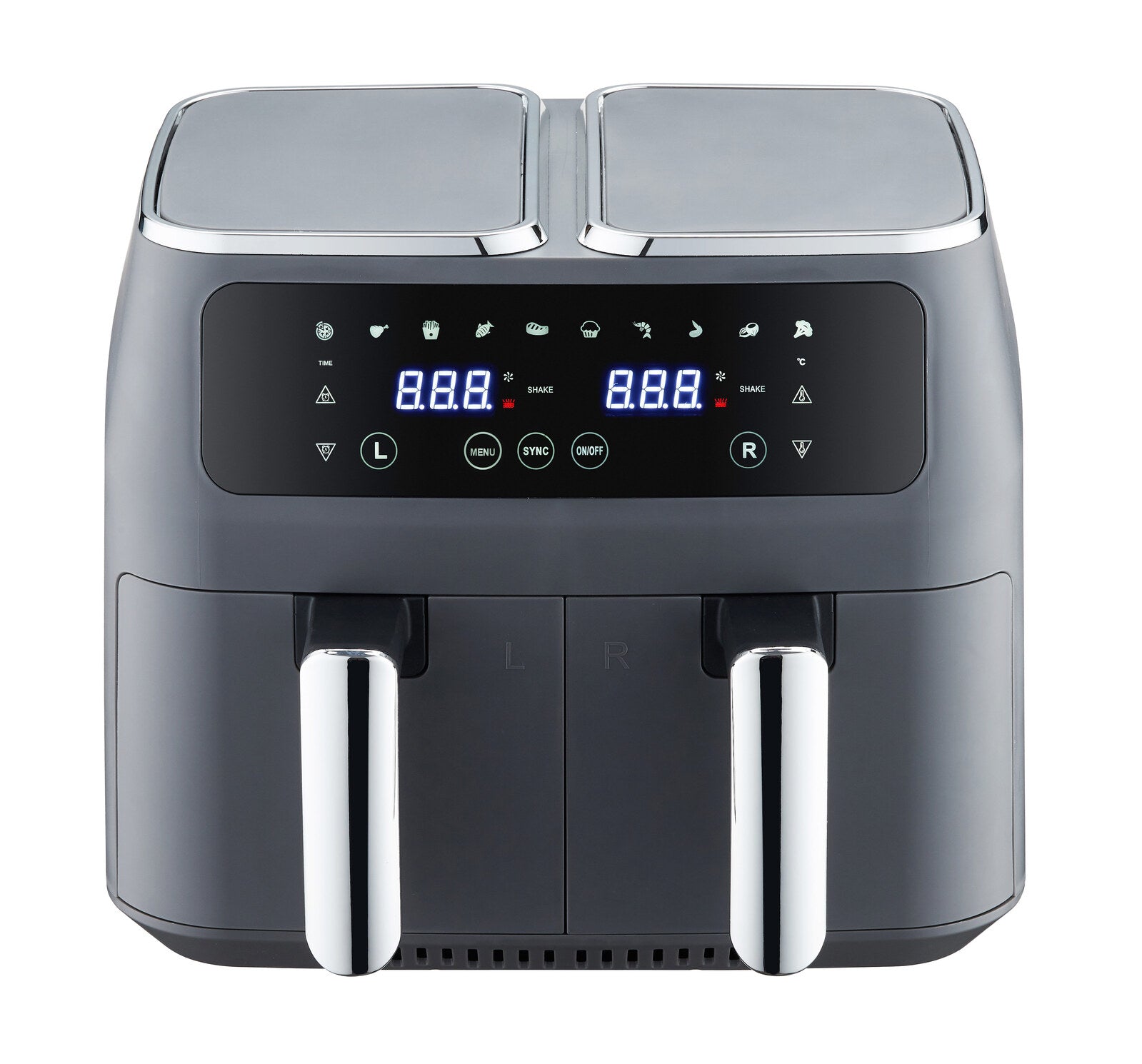 8L Dual Zone Digital Air Fryer with 200C, 10 Cooking Programs - SILBERSHELL