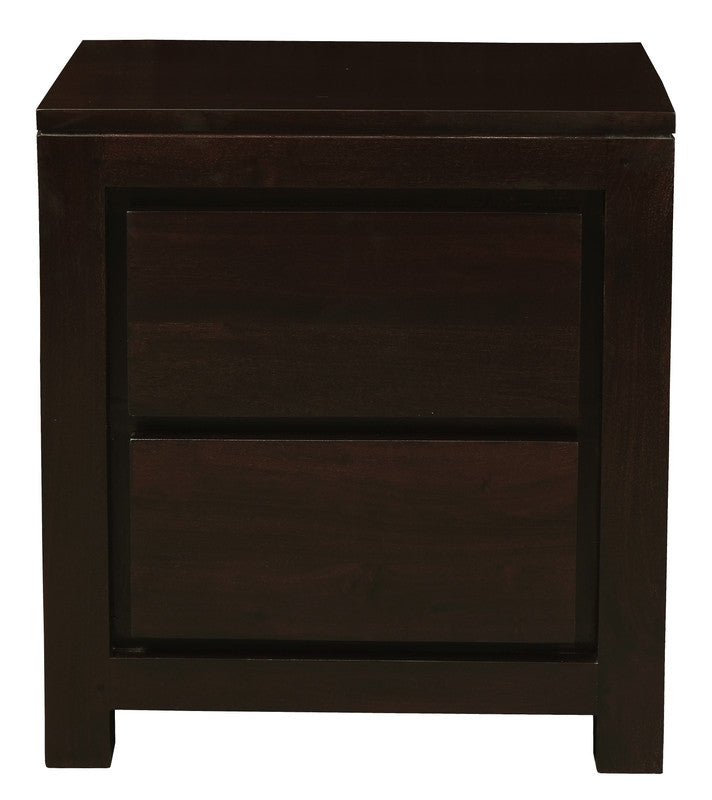 Amsterdam 2 Drawer Bedside Table (Chocolate) - SILBERSHELL
