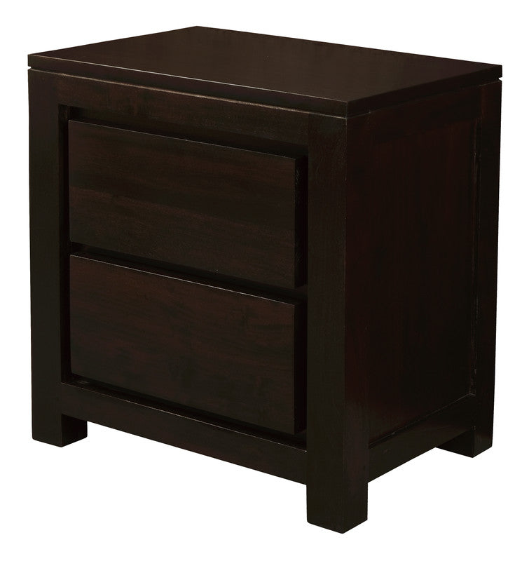 Amsterdam 2 Drawer Bedside Table (Chocolate) - SILBERSHELL