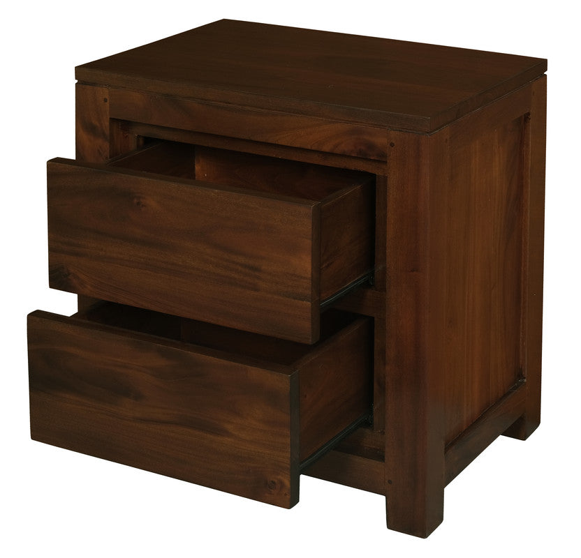 Amsterdam 2 Drawer Bedside Table (Mahogany) - SILBERSHELL