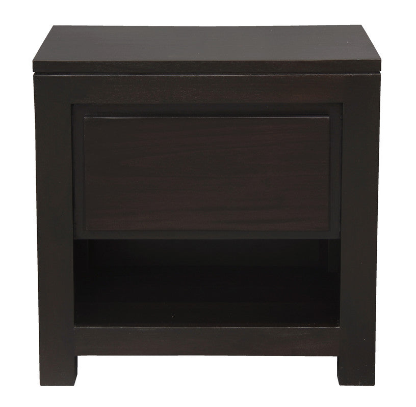 Ivy 1 Drawer Bedside Table (Chocolate) - SILBERSHELL