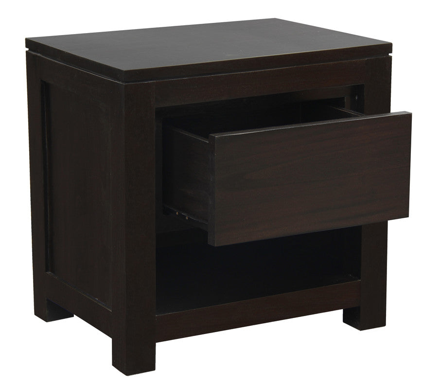 Ivy 1 Drawer Bedside Table (Chocolate) - SILBERSHELL