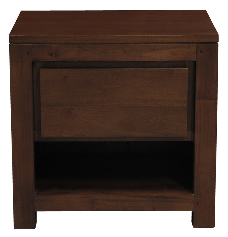 Ivy 1 Drawer Bedside Table (Mahogany) - SILBERSHELL