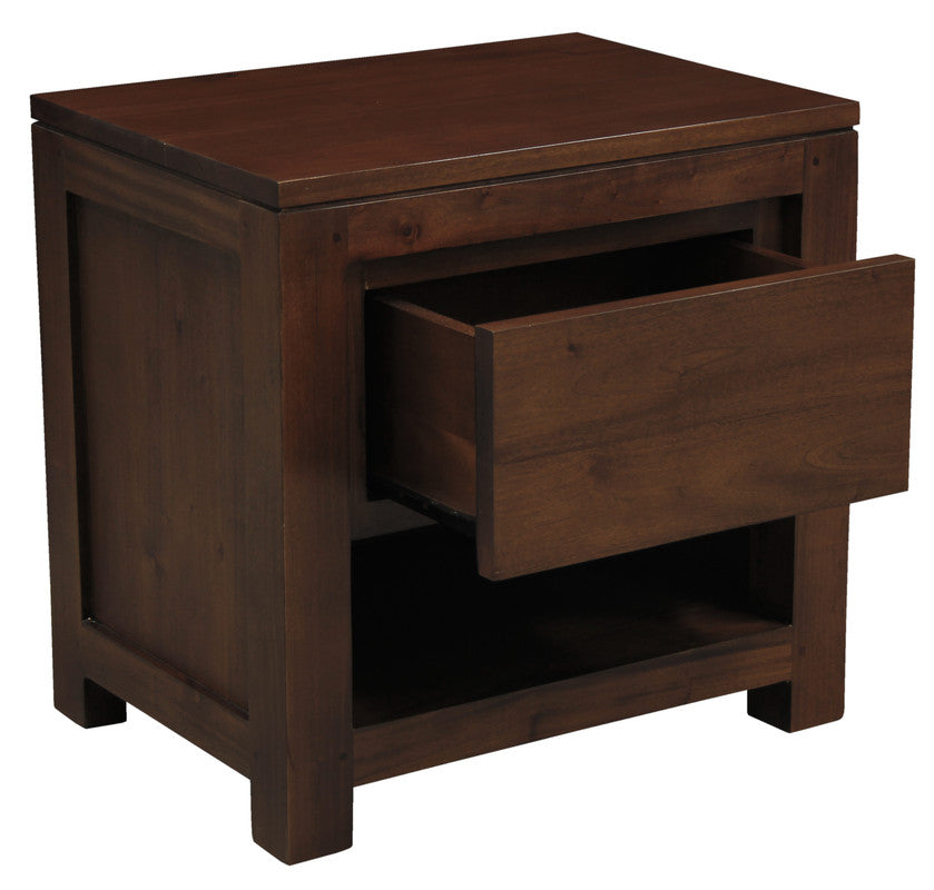Ivy 1 Drawer Bedside Table (Mahogany) - SILBERSHELL