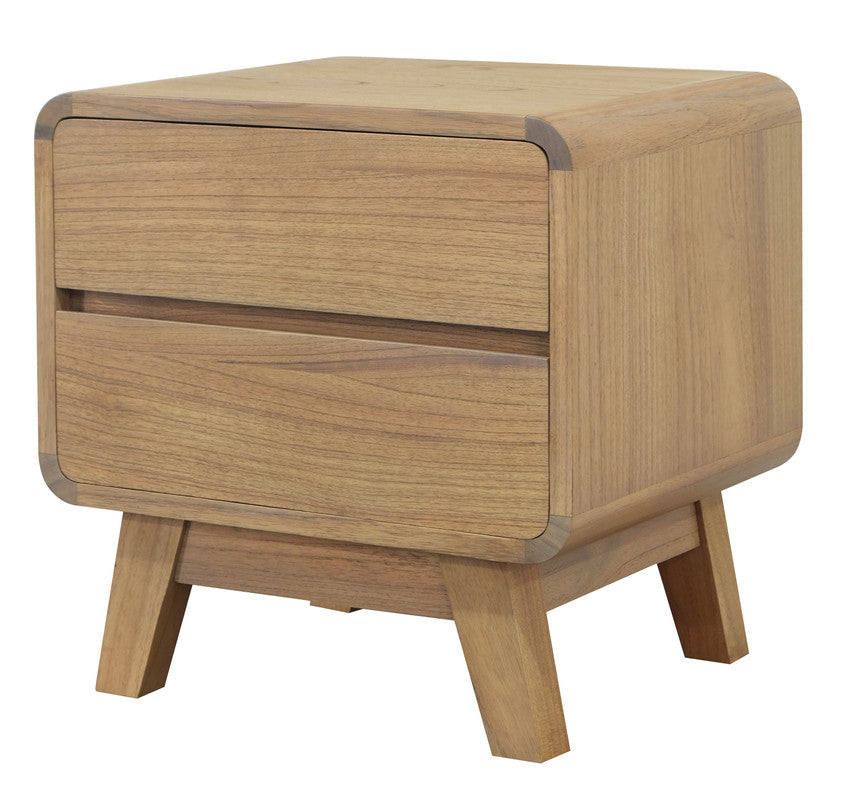 Providence 2 Drawer Bedside Table (Natural) - SILBERSHELL