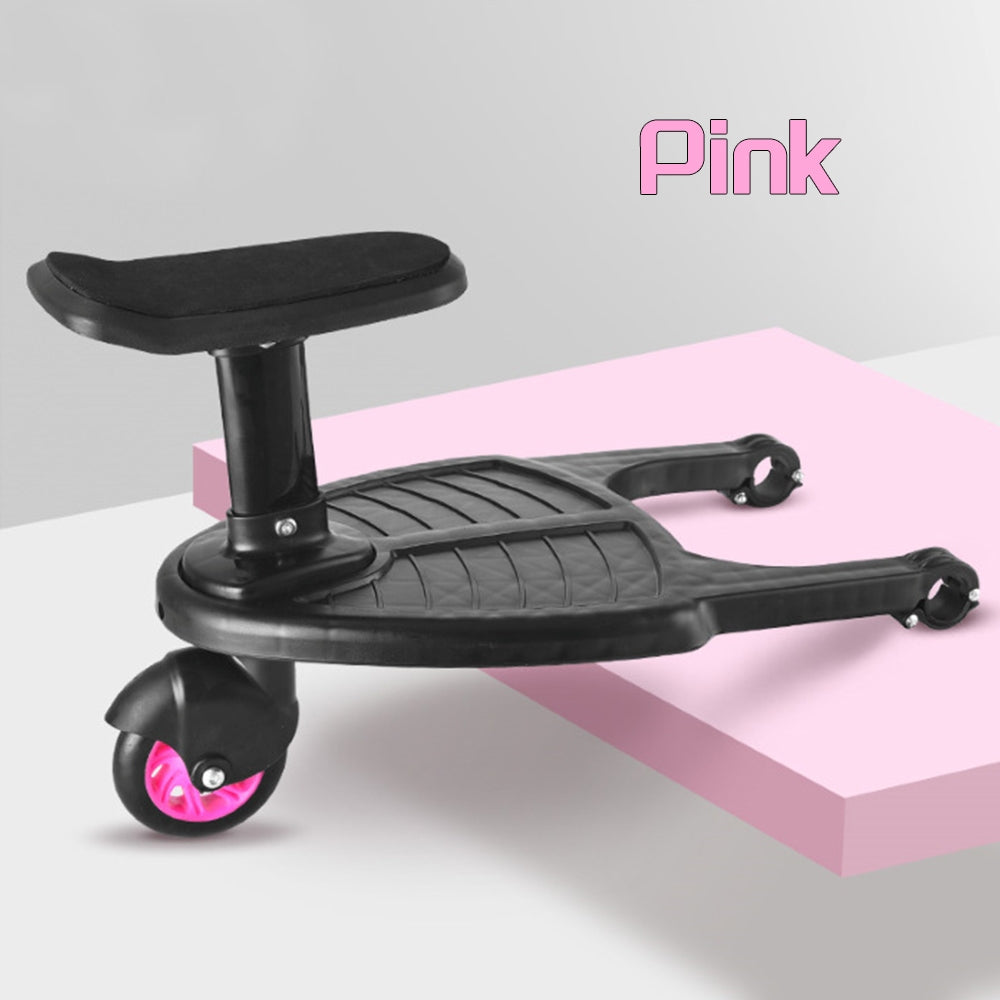 Stroller Step Board Toddler Buggys Wheel Standing Board Skateboard For Pram Kids Pink - SILBERSHELL