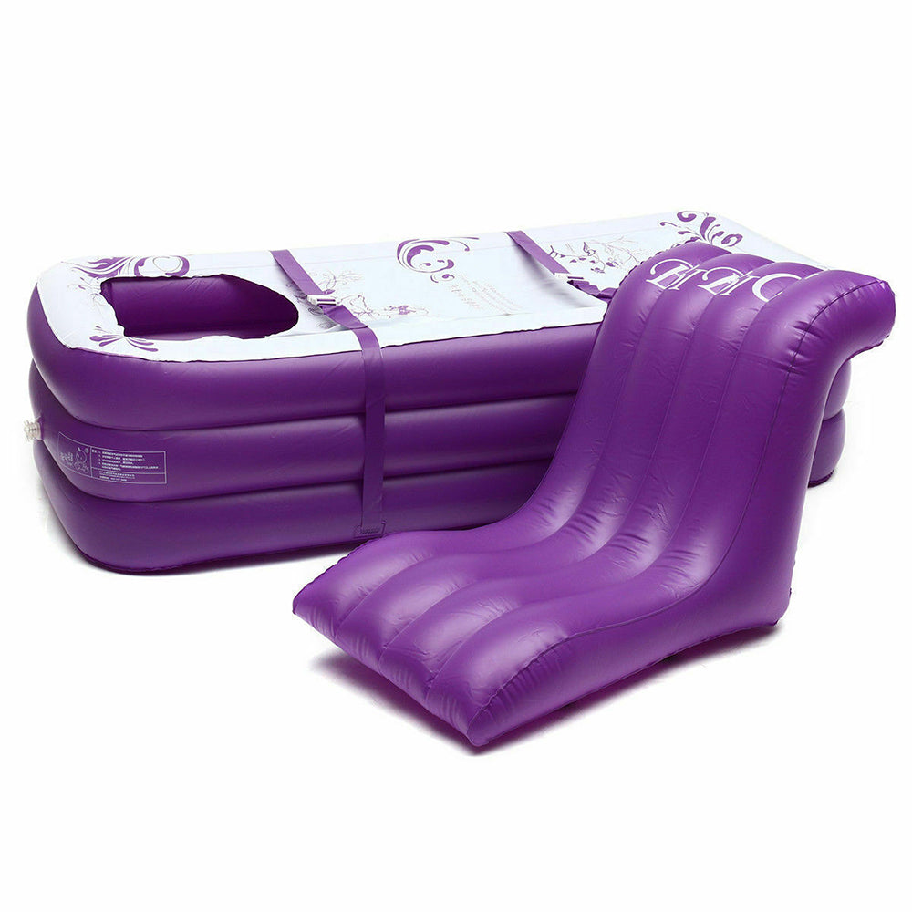Folding Inflatable Bathtub Portable PVC Water Tub Place Room Adult Spa Bath Tub - SILBERSHELL