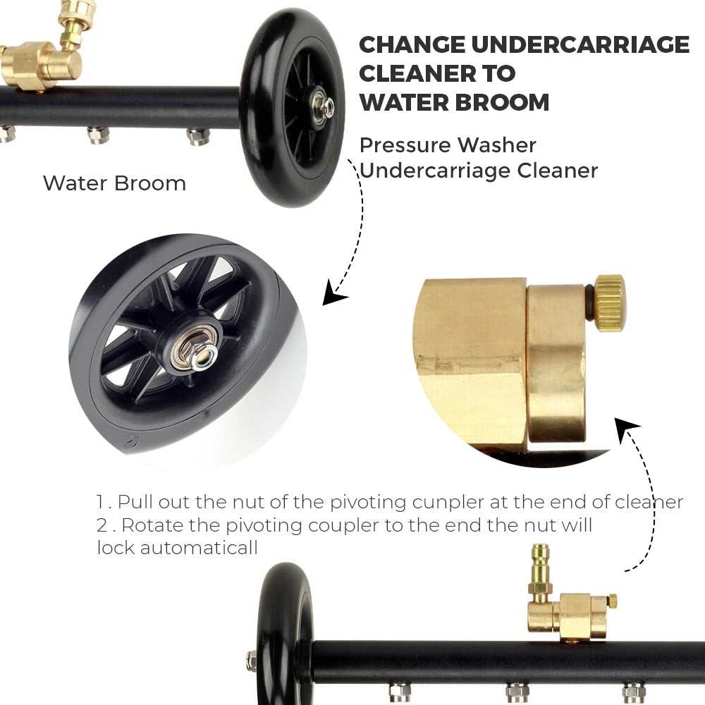 High Pressure Water Spray Broom Car Chassis Undercarriage Cleaner Washer 4000PSI - SILBERSHELL