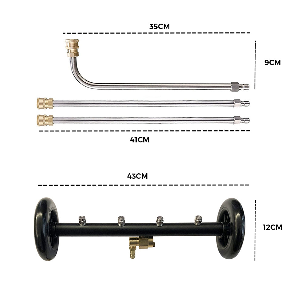 High Pressure Water Spray Broom Car Chassis Undercarriage Cleaner Washer 4000PSI - SILBERSHELL