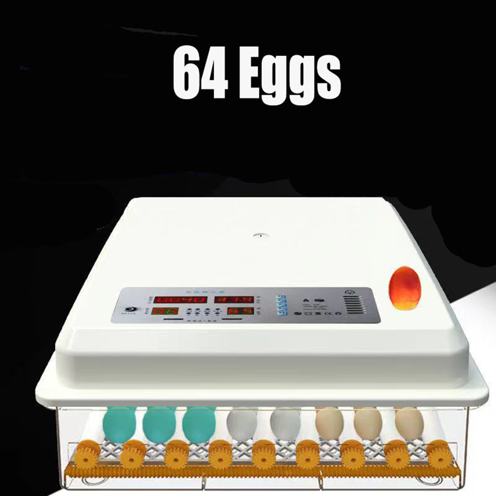 64 Egg Incubator Fully Automatic Digital Thermostat Chicken Eggs Poultry - SILBERSHELL