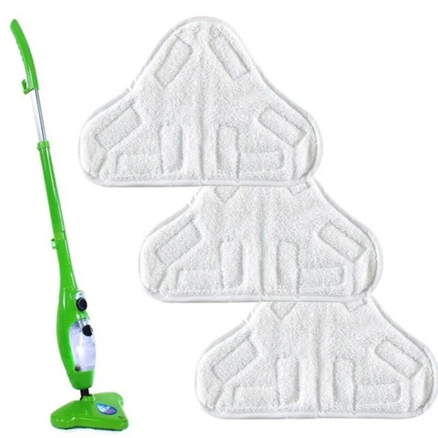 5PCS Stick On White Washable Cleaning Pads Microfiber For X5 Steam Mop H20 H2O - SILBERSHELL