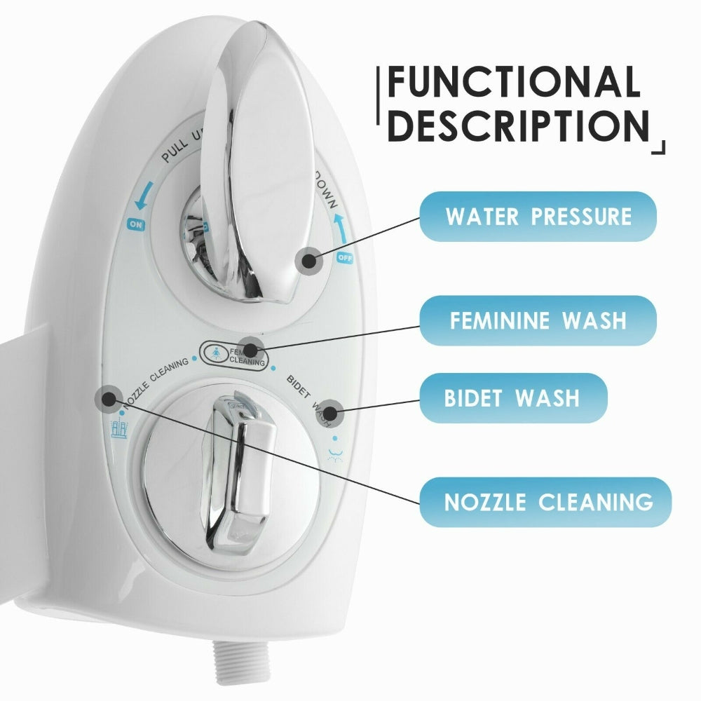 Toilet Bidet Seat Spray Hygiene Water Wash Clean Sanitation Bathroom Attachment - SILBERSHELL