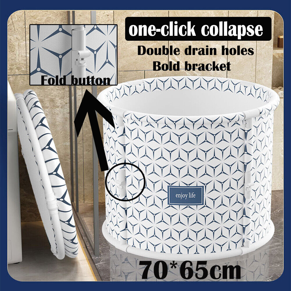 Upgraded One-Click collapse Foldable oxford Bathtub Water Tube Spa Bath Bucket - SILBERSHELL