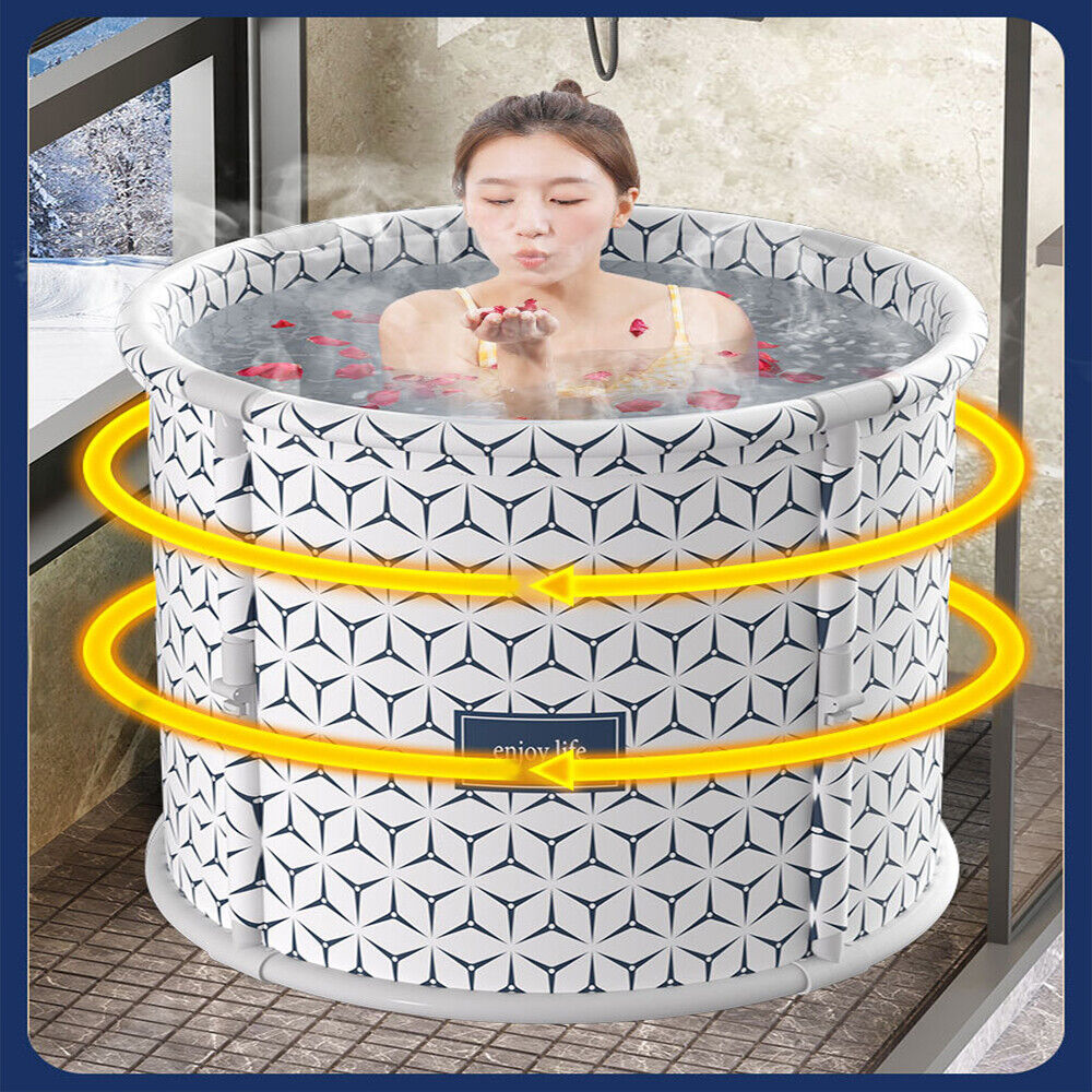Upgraded One-Click collapse Foldable oxford Bathtub Water Tube Spa Bath Bucket - SILBERSHELL