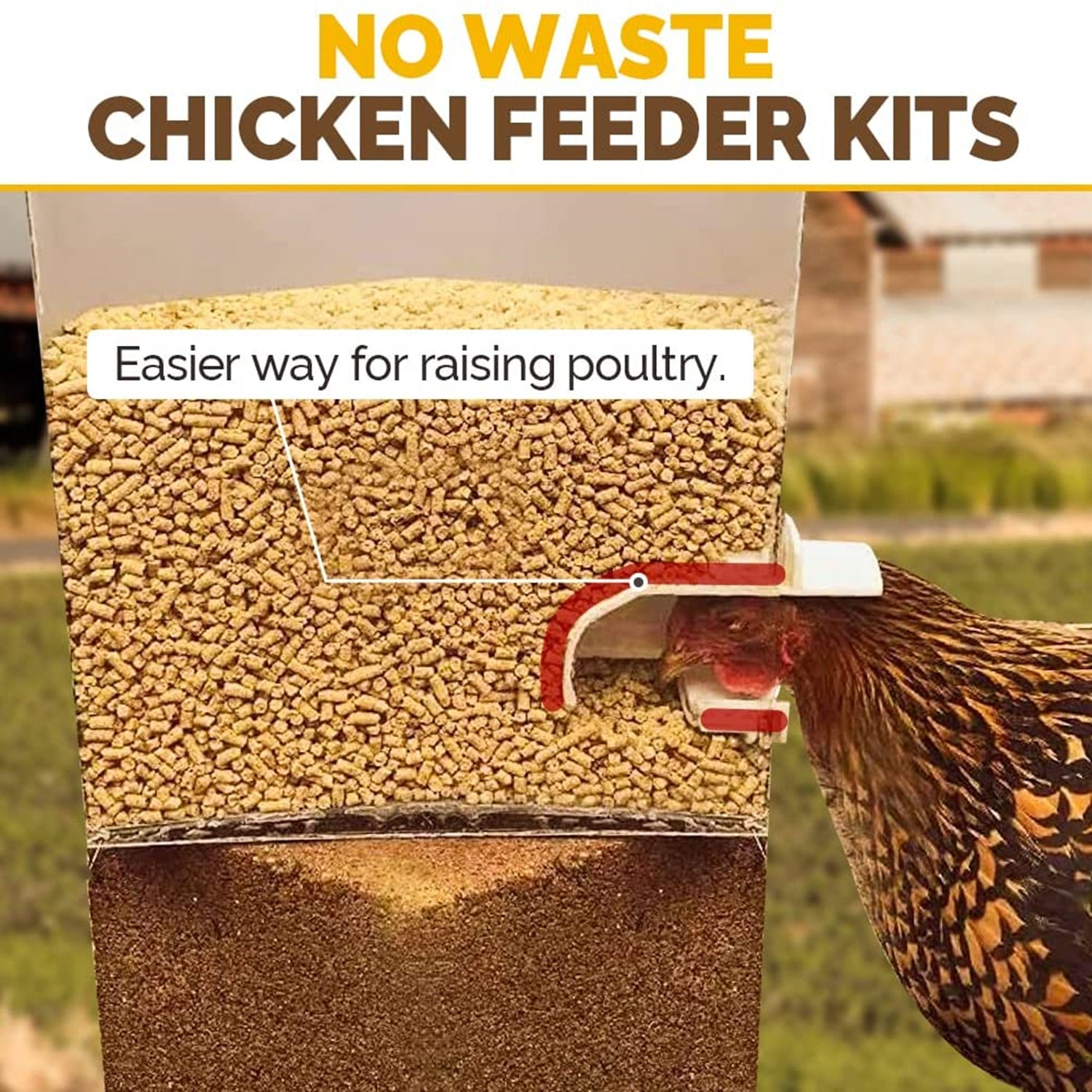 4 Port Chicken Feeder Poultry Feeder DIY Port PVC Gravity Fed Chicken Feeder - SILBERSHELL