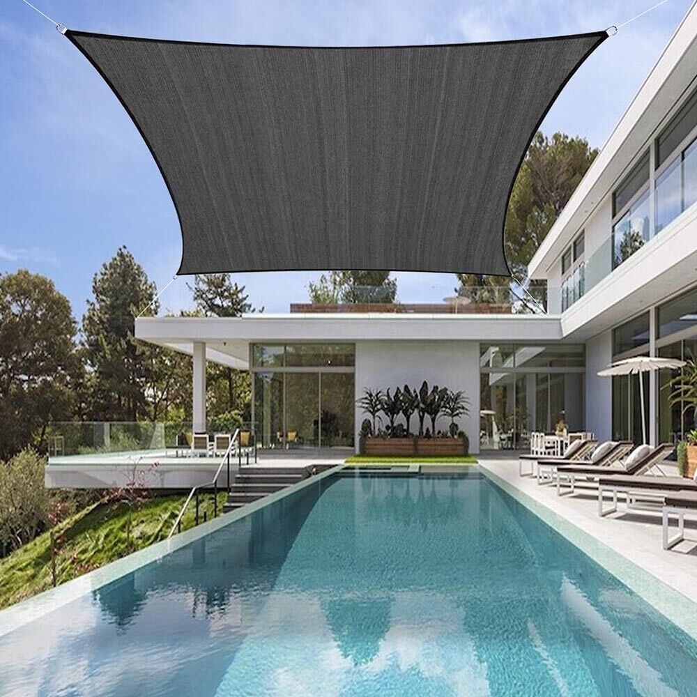 Waterproof Shade Sail Awning Cloth Rectangle Triangle Square Sand Sun Canopy AU - SILBERSHELL