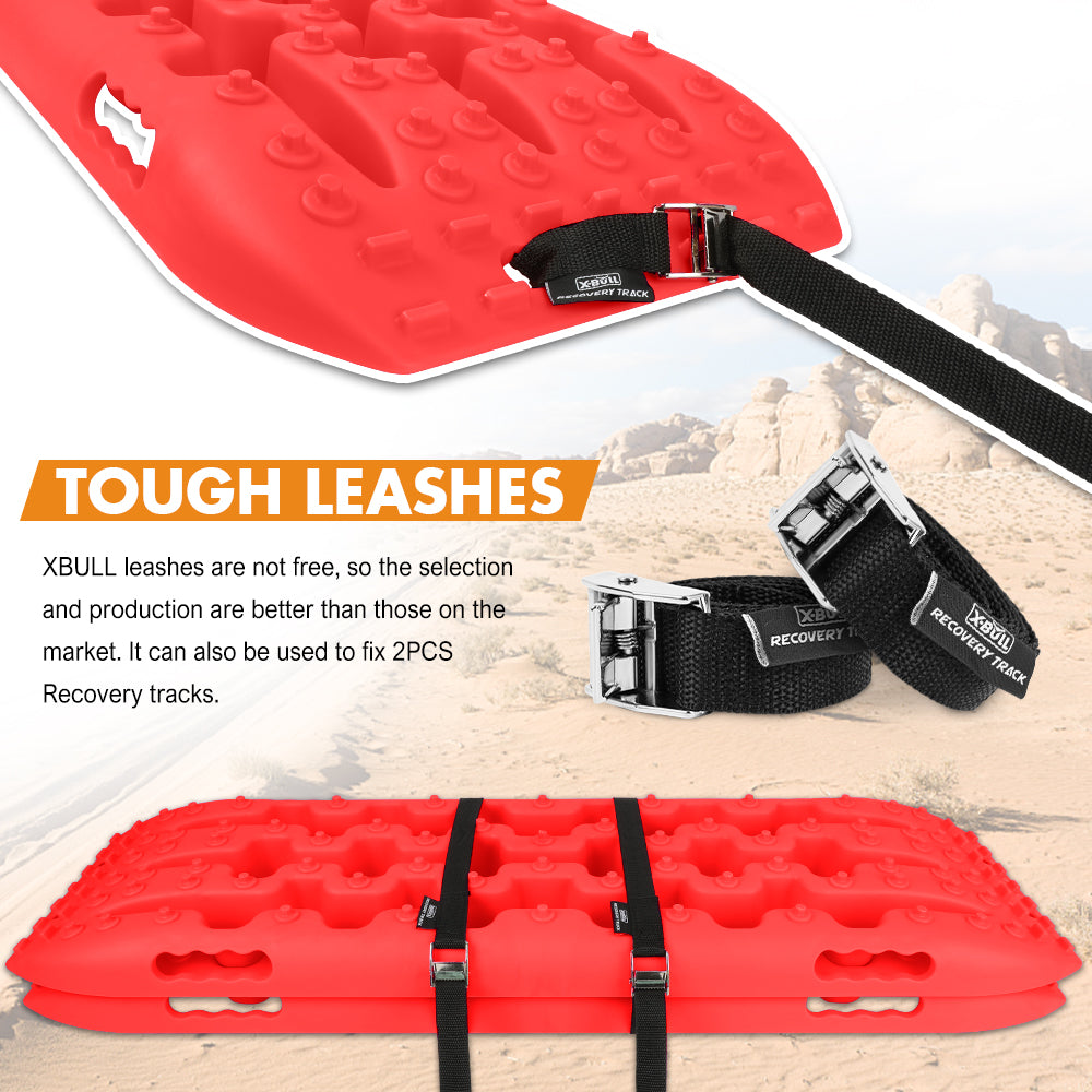 X-BULL 2 Pairs Recovery tracks Sand Mud Snow 4WD / 4x4 ATV Offroad Stronger Gen 3.0 - Red - SILBERSHELL