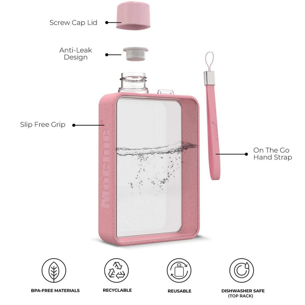 A5 Flat Water Bottle for Warm Drink ( Pink ) - SILBERSHELL