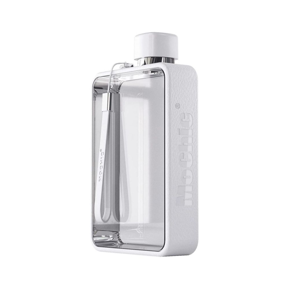 A5 Flat Water Bottle for Warm Drink ( White ) - SILBERSHELL