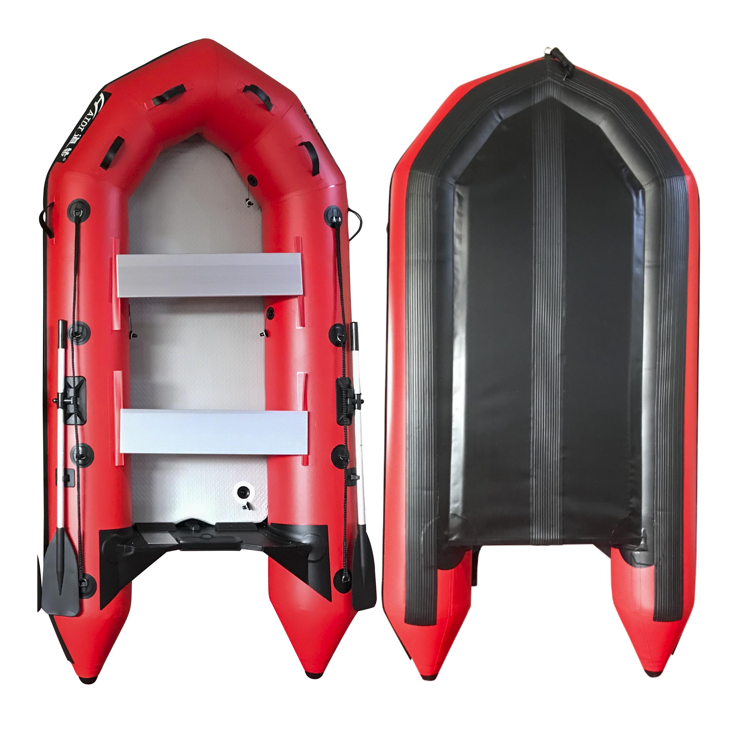 2.3m Inflatable Dinghy Boat Tender Pontoon Rescue- Red - SILBERSHELL