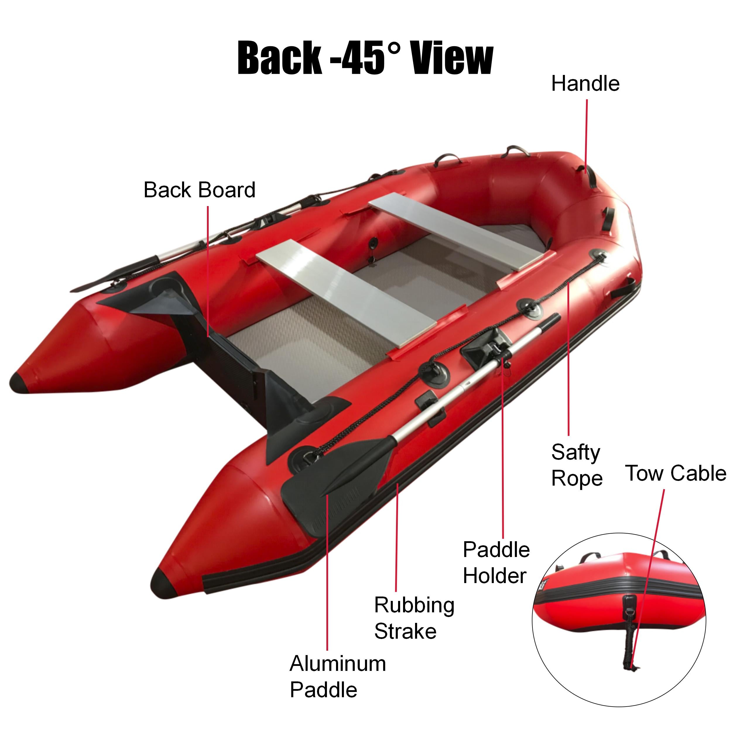 3m Inflatable Dinghy Boat Tender Pontoon Rescue- Red - SILBERSHELL