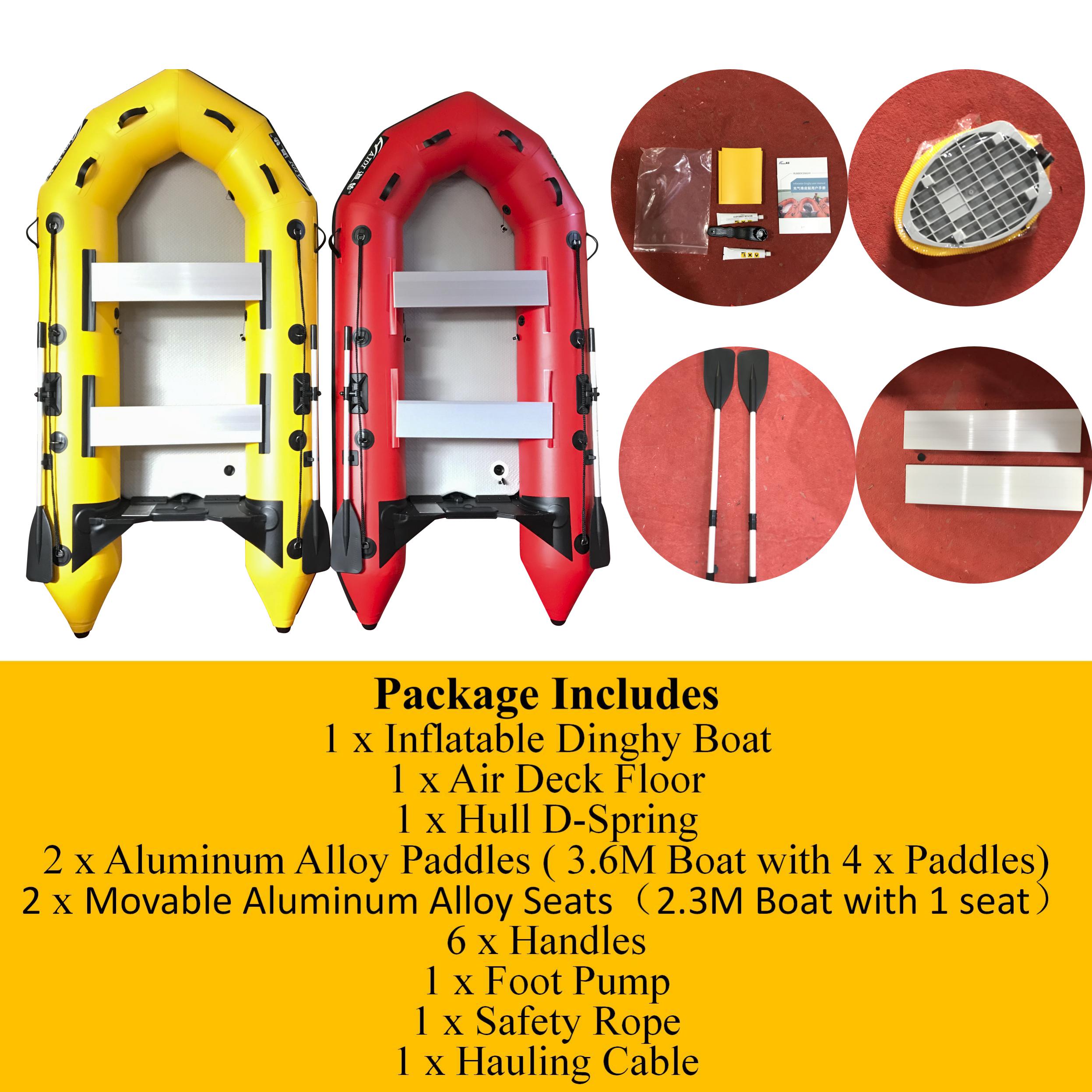 3m Inflatable Dinghy Boat Tender Pontoon Rescue- Red - SILBERSHELL