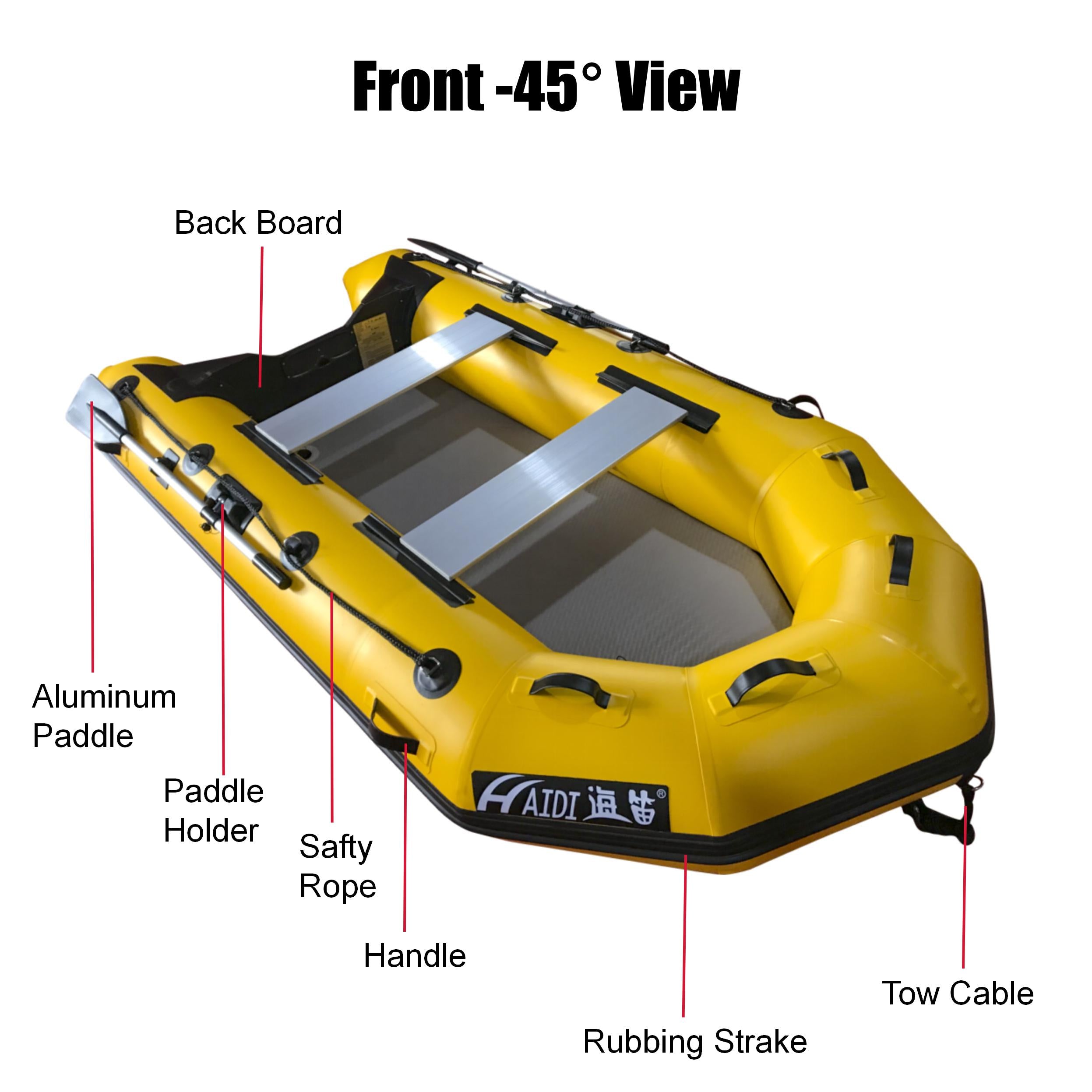 2.3m Inflatable Dinghy Boat Tender Pontoon Rescue- Yellow - SILBERSHELL