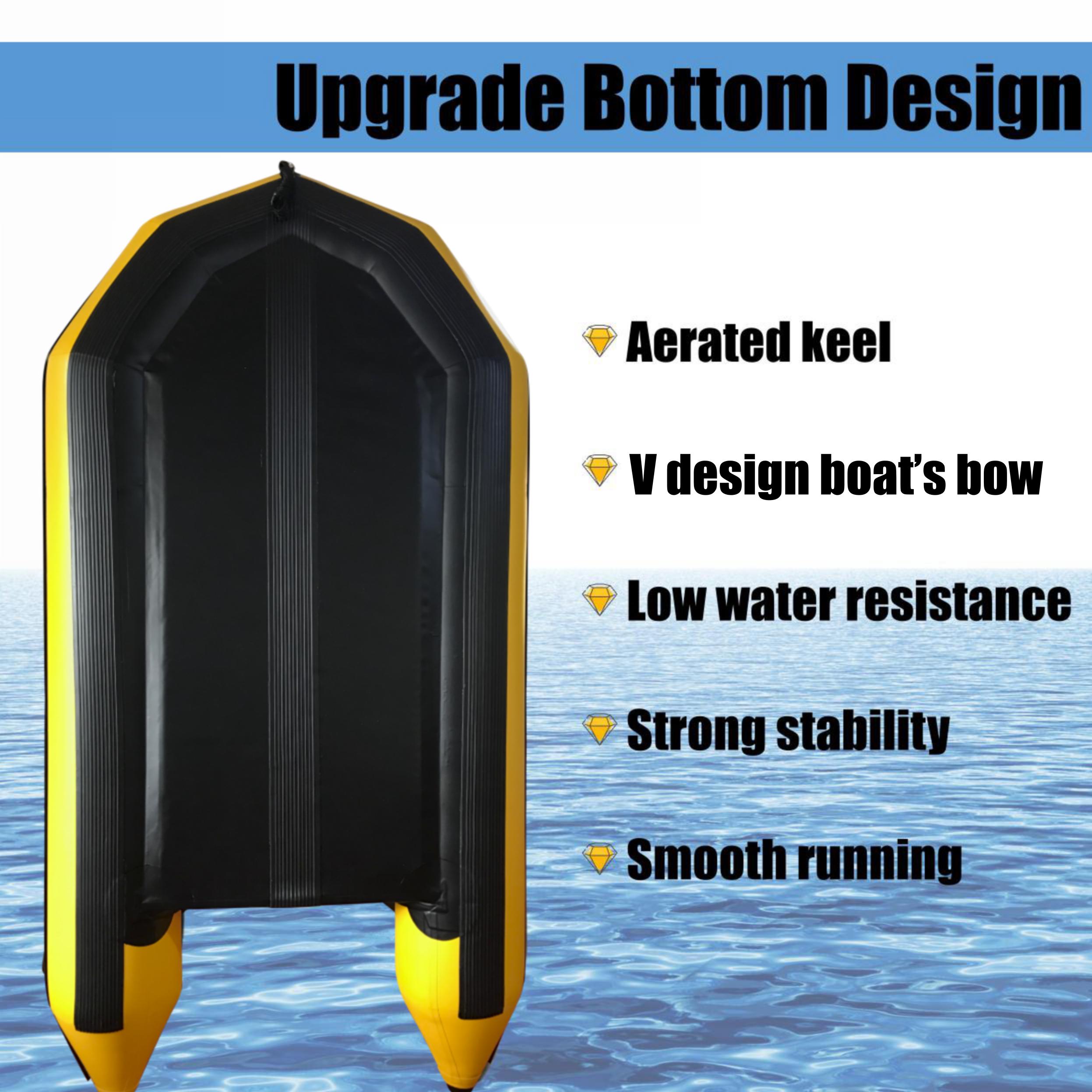 2.3m Inflatable Dinghy Boat Tender Pontoon Rescue- Yellow - SILBERSHELL