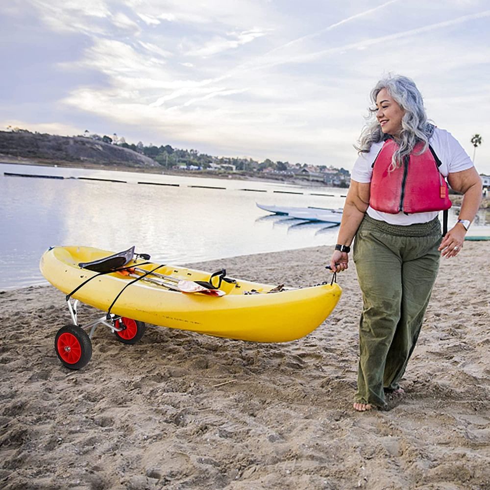 Crystal Clear Kayak and Kayak Cart Set with Free Random Color Paddles - SILBERSHELL