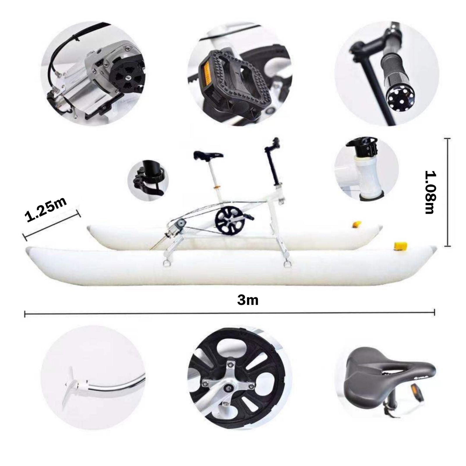 Inflatable Water Bike For Water Sport Portable Yacht Kayak Boatbike - SILBERSHELL
