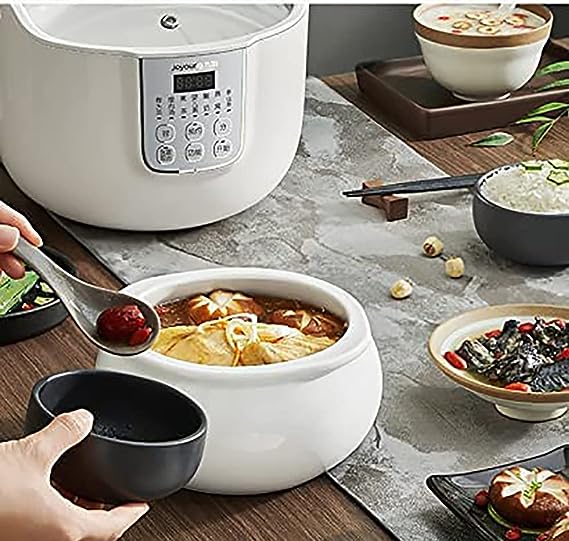 Joyoung White Porclain Slow Cooker 1.8L with 3 Ceramic Inner Containers - SILBERSHELL