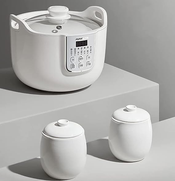 Joyoung White Porclain Slow Cooker 1.8L with 3 Ceramic Inner Containers - SILBERSHELL