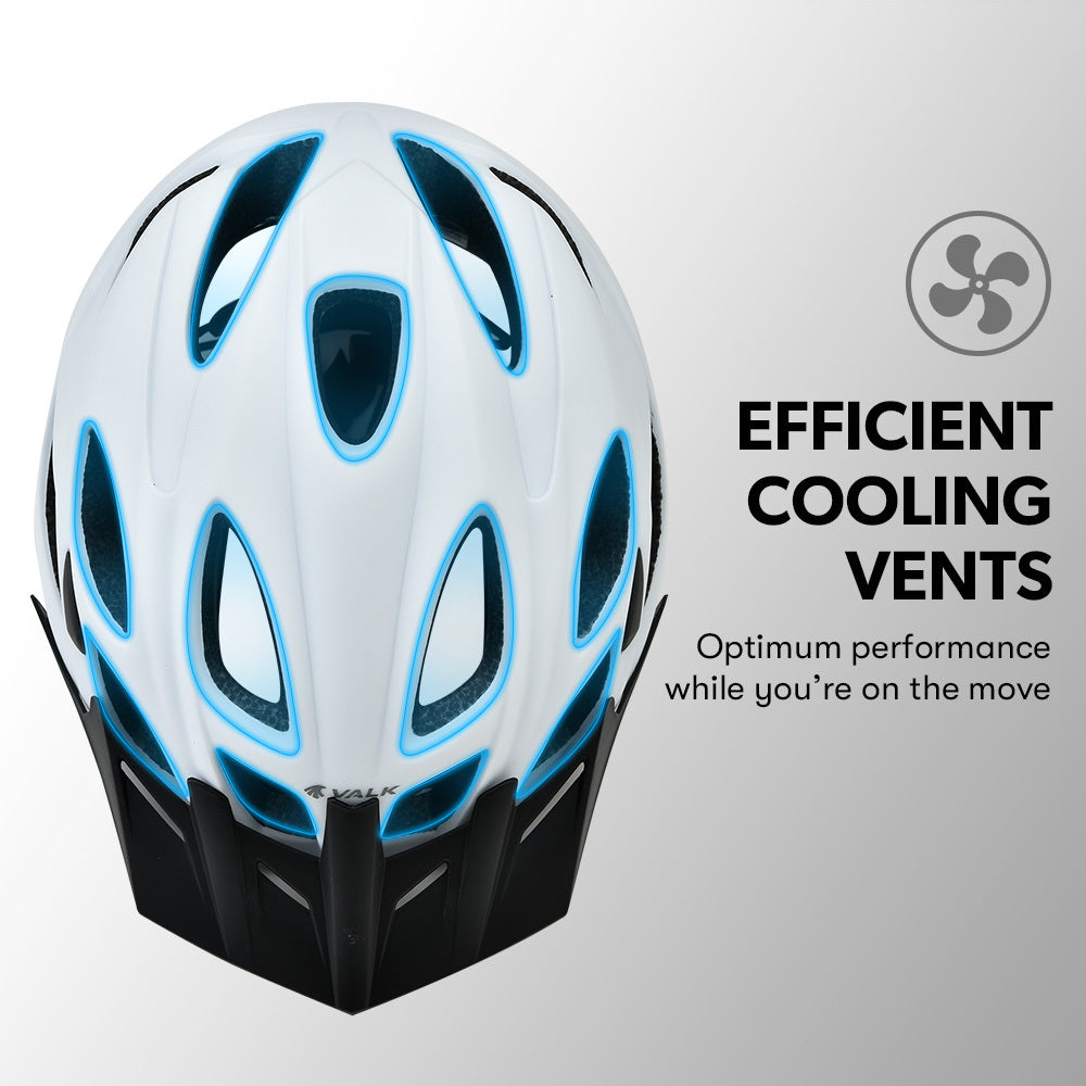 VALK Mountain Bike Helmet Large 58-61cm Bicycle MTB Cycling Safety Accessories - SILBERSHELL