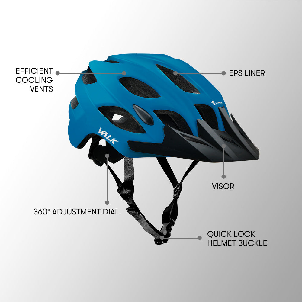 VALK Mountain Bike Helmet Small 54-56cm MTB Bicycle Cycling Safety Accessories - SILBERSHELL