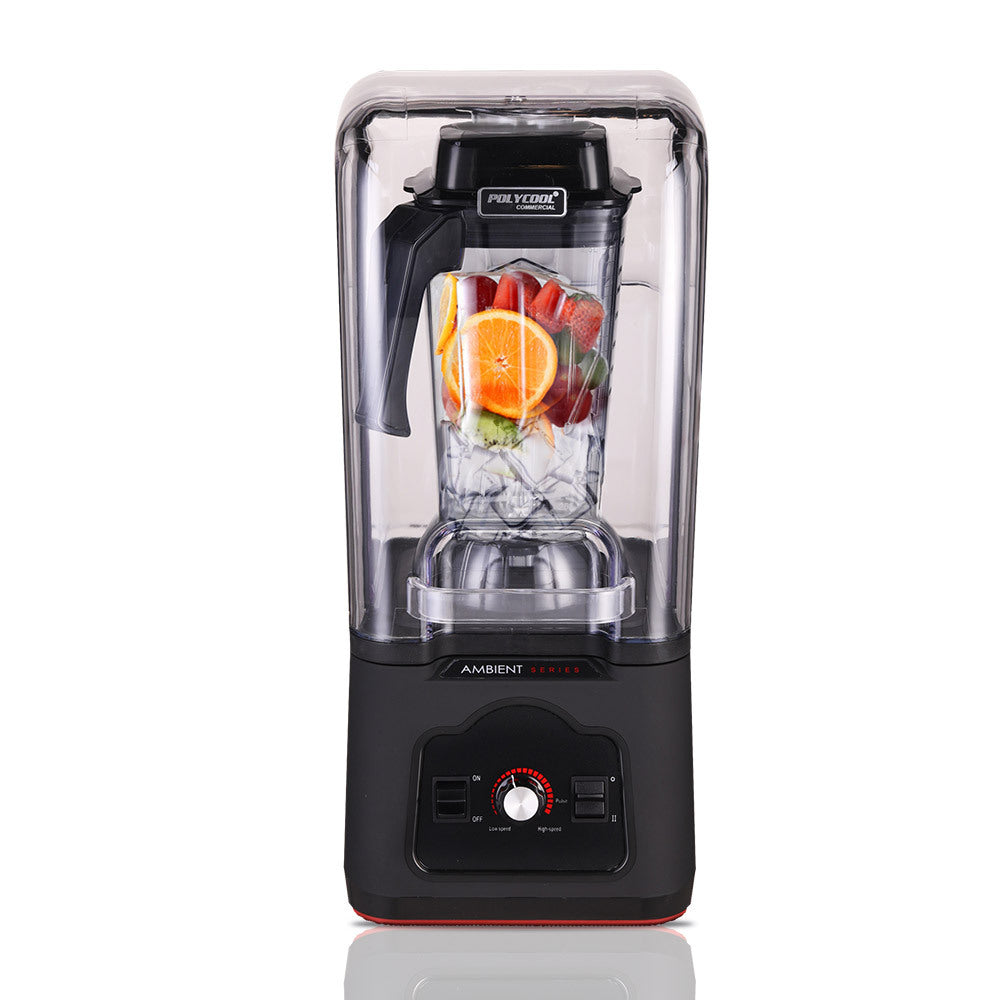 POLYCOOL Commercial Blender Quiet Enclosed Processor Smoothie Mixer Fruit, Black - SILBERSHELL