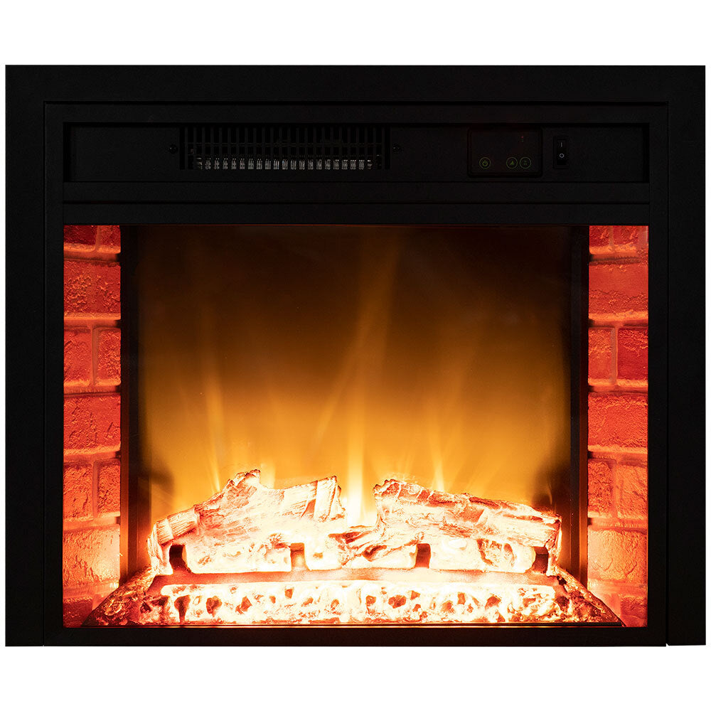 CARSON 65cm Electric Fireplace Heater Wall Mounted 1800W Stove with Log Flame Effect - SILBERSHELL