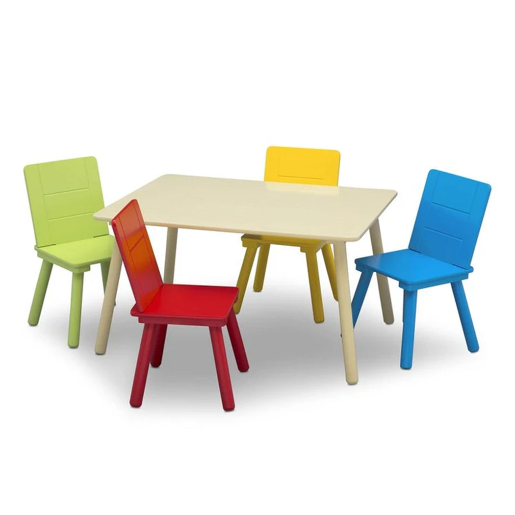 DELTA CHILDREN Kids Premium Table and Chairs Play Furniture Set Wooden Wood - SILBERSHELL